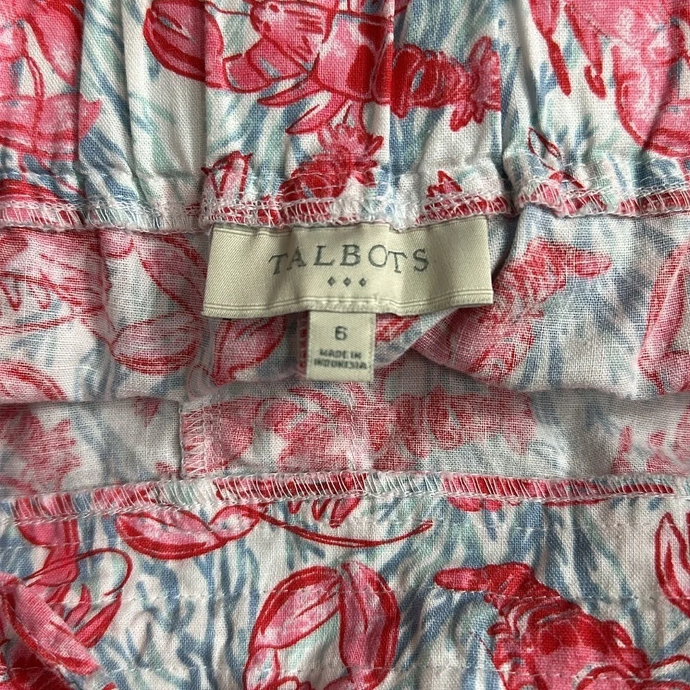 Talbots Lobster Linen Blend Shorts